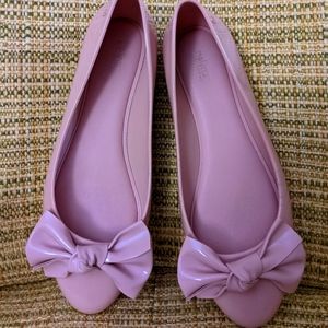 Rose pink Melissa bow flats 9